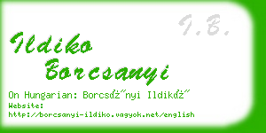 ildiko borcsanyi business card